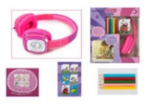 Auricular rosa com lapis